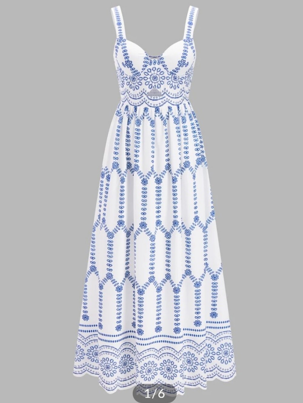 Boho Floral Print Cut-Out Maxi Dress